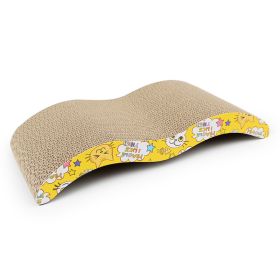 Wave Curved Cat Scratcher Cardboard for Little Cats and Dogs Corrugated Scratching Pad with Catnip Cat Cardboard Sofa Lounge Wave