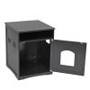 Cat's Wooden House Indoor Feline Condo Toilet Litter Box Hideaway Beside Table Nightstand;  Black