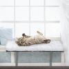 Cat Window Perch;  Wall-mounted Cat Seat with Soft Cushion and Supporting Feet;  White