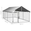 Outdoor Dog Kennel with Roof 157.5"x78.7"x59.1"