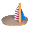 Cat Condo Scratcher Post Cardboard, Sailboat Shape Cat Scratching Board, 21.26x13.78x15.75 inch