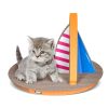 Cat Condo Scratcher Post Cardboard, Sailboat Shape Cat Scratching Board, 21.26x13.78x15.75 inch