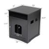 Cat's Wooden House Indoor Feline Condo Toilet Litter Box Hideaway Beside Table Nightstand;  Black