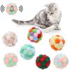 Cat Toy Balls Cat Interactive Toy Plush Artificial Colorful Cats Teaser Toy Pet Supplies Interactive 4CM Mouse Cage Plush Toys