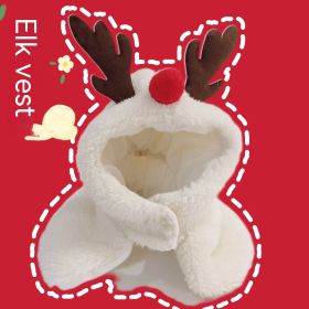 New Year's Antler Christmas Tree Pet Cat Ornaments (Option: Elk-M)