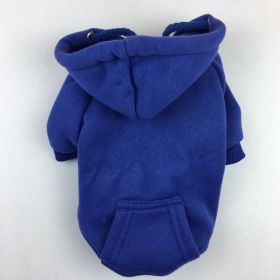 Autumn And Winter Pet Clothes With Coat And Cap Hoodies (Option: Blue-M)