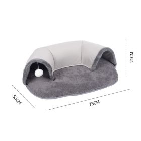 Autumn And Winter Cat Nest Cat Tunnel Plush (Option: Oval Tunnel Cat Nest-75x53x21CM)