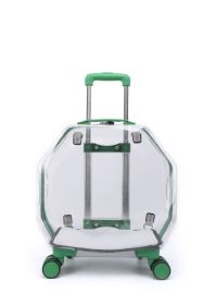 Transparent Backpack With Large Capacity And Ventilated Pet Supplies (Option: Transparent Strap Green)