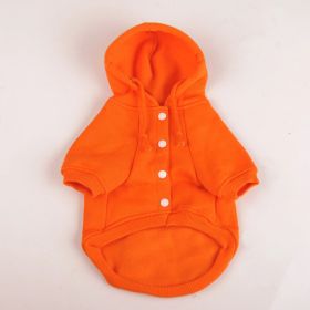 Autumn And Winter Pet Clothes With Coat And Cap Hoodies (Option: Orange-L)