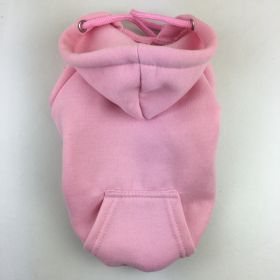 Autumn And Winter Pet Clothes With Coat And Cap Hoodies (Option: Pink-M)