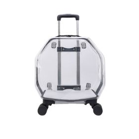 Transparent Backpack With Large Capacity And Ventilated Pet Supplies (Option: Transparent Strap Black)