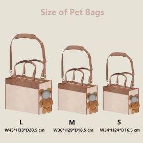 One-shoulder Portable Cute Dog Outing Large Capacity Bag Pet Products (Option: White With Brown Medium Number)