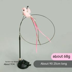 Simulation Bird Sucker Feather Long Steel Wire Long Brush Holder Teasing Cat Stick Replacement Head Cat Toy Pet (Option: Fan Bird)