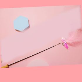 Cat Toy Teaser Plush Feather Bell Teaser Relieving Boredom Self-Hi Pet (Option: Retractable Angel Pink)