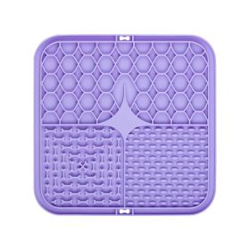 Silicone Pet Slow Food Tableware Bowl Suction Cup Dog Mat (Option: Purple 20cm)