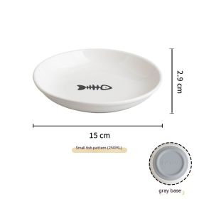 Silicone Non-slip Ceramic Cat Plate Pet (Option: Fishbone Plate Gray Silicone)