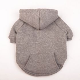 Autumn And Winter Pet Clothes With Coat And Cap Hoodies (Option: Gray-XS)