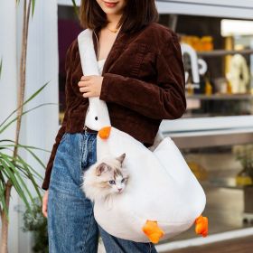 Animal-shaped Pet Diaper Bag Off-shoulder Bag Kitten Puppy Portable Cat Bag Pet Backpack (Option: Mi Bai Big White Geese-Small Size)