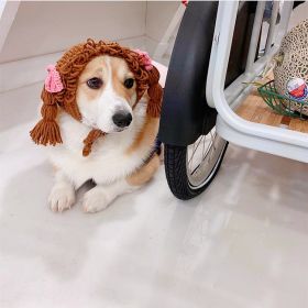 New Pet Hat Cute Style Braid Headgear Spring And Autumn (Option: Brown-S)