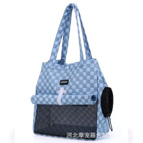 Portable Cat Bag Small Portable Shoulder Pet Products (Color: Blue)