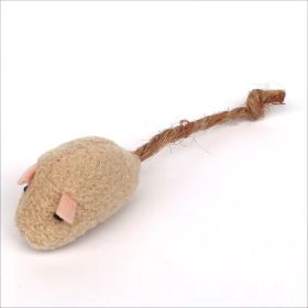 Cat Toy Simulation Little Mouse Self-happiness Mint Toy Scratch-resistant Plush Pet Supplies (Option: Khaki Pink-Mouse 10x25cm)