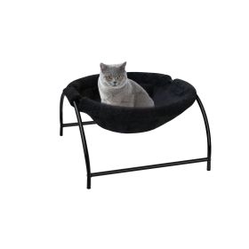 Pet Cat Nest Deep Sleep Summer Comfortable Cold Cat Hammock Hanging Basket Removable And Washable (Option: Black Plush)