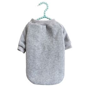 Pet Sweater Breathable Warm With Velvet Dog Clothes (Option: Light Gray-S)