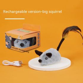 Cat Toy Self-Hi Relieving Boredom Simulation Sound Plush Smart Mouse (Option: Big Gray Mouse Rechargeable)