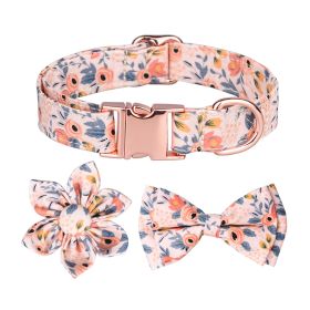 1pc Adjustable Soft Dog Collar With Print Flower Multicolor Cute Patterns (Color: Orange)