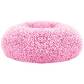 Pet Dog Bed Soft Warm Fleece Puppy Cat Bed Dog Cozy Nest Sofa Bed Cushion L Size (Color: pink)