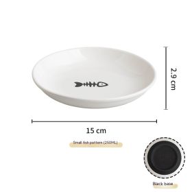 Silicone Non-slip Ceramic Cat Plate Pet (Option: Fishbone Plate Black Silicone)