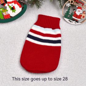 Dog Cat Sweater Pet Clothes Clothing (Option: Red Stripes-14)