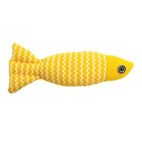 New Cat Toy Simulated Fish Molar Long Lasting Self-Hi Relieving Stuffy Pet Supplies (Color: yellow)