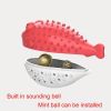 Fish Shape Built-in Small Bell Cat Pet Toothbrush Refillable Catnip Simulation Fish Teeth Cleaning 2 in 1 Chew Toys