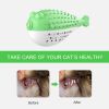 Fish Shape Built-in Small Bell Cat Pet Toothbrush Refillable Catnip Simulation Fish Teeth Cleaning 2 in 1 Chew Toys