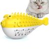 Fish Shape Built-in Small Bell Cat Pet Toothbrush Refillable Catnip Simulation Fish Teeth Cleaning 2 in 1 Chew Toys