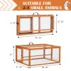 Folding Rabbit Hutch with Roosting Bar;  Wood Collapsible Guinea Chick Run;  Outdoor Bunny Cage;  Portable XH