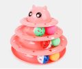 Cat Toy Three Tier Rotary Tower Track with Sound Bell Ball Interactive Pet Toy