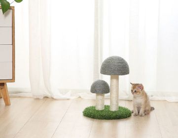 Cat Scratching Post Mushroom, Mini Tower Cat Scratcher Small Cat Tree House Training Toys for Kittens & Small Animals, Scratchers for Indoor Cats (Color: Gray)