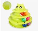 Cat Toy Three Tier Rotary Tower Track with Sound Bell Ball Interactive Pet Toy