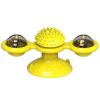 Cat Turntable Toy, Multifunction Catnip Rotating Windmill Toys with Strong Suction Cup, Interactive Play Self Groomer Massage Toy