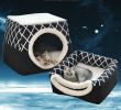 Pet Cat Bed Cube Indoor Cats House, Warm Small Kitten Nest Collapsible Cat Cave Cute Sleeping Mat Comfortable Cushion Cats Bed