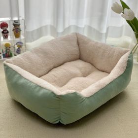 Winter Warm Pet Square Cat Nest (Option: Green-S)