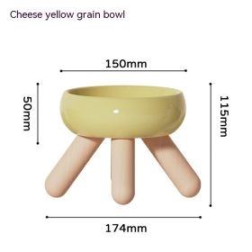 Food Water Pet Ceramic Color Feeding Dogs And Cats Supplies Bowl (Option: Cheese Yellow Grain Bowl)