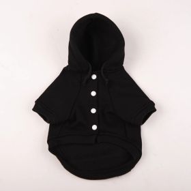 Autumn And Winter Pet Clothes With Coat And Cap Hoodies (Option: Black-L)