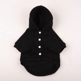 Autumn And Winter Pet Clothes With Coat And Cap Hoodies (Option: Black-XXL)