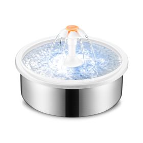 Round Semi-steel Pet Water Dispenser Electric Cycle (Option: Silver-UK)