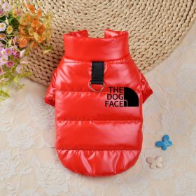 Pet Dog Down Cotton Vest Thick Warm (Option: Red Black Small Icon-S)