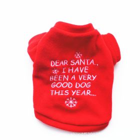 Pet Clothing Dog Warm Embroidery Christmas Style (Option: Red letter-M)