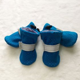 Pet Dog Breathable Wear-resistant And Non-slip Soft Sole Shoes (Option: Lake Blue-No2)